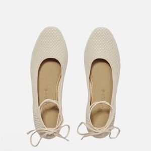 Rothy's Cream Square Wrap Ballet Flat